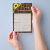 Naam die Spice Sunflower Vrijgezellenfeest Game Ca Flyer (Hand)