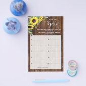 Naam die Spice Sunflower Vrijgezellenfeest Game Ca Flyer (Enkel)