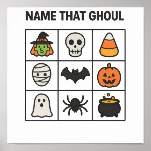 Naam die spook Halloween Bingo spelblad Poster
