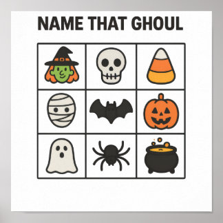 Naam die spook Halloween Bingo spelblad Poster