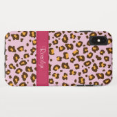 Naam dierlijk luipaard roze bruin Case-Mate iPhone case (Achterkant (horizontaal))