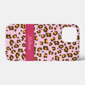 Naam dierlijk luipaard roze bruin Case-Mate iPhone case (Achterkant (horizontaal))