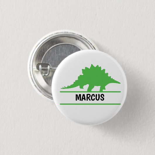 Naam Dinosaur Ronde Button 3,2 Cm (Voorkant /achterkant)