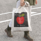 Naam docent | Red Apple Blackboard Bedankt Tote Bag