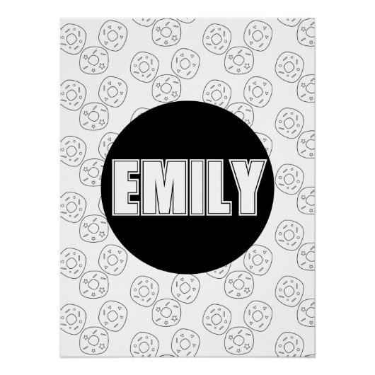 Naam Donut Coloring Perfect Poster (Voorkant)