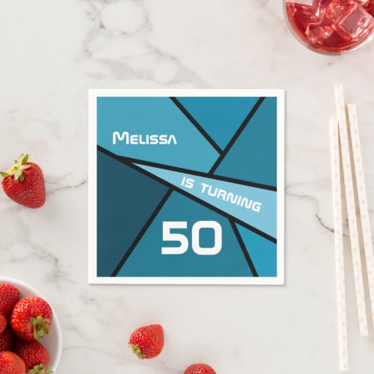 NAAM Draaiend 50 Abstracte Geometrische Geometrisc Servet (Insitu)