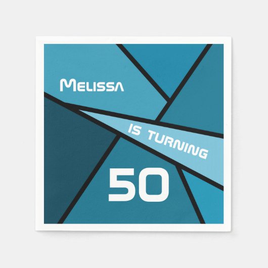 NAAM Draaiend 50 Abstracte Geometrische Geometrisc Servet (Voorkant)