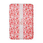 Naam drijvende rode Valentijnsdag harten patroon Badmat (Voorkant Verticaal)