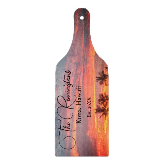 Naam dropical Sunset Snijplank (Voorkant)