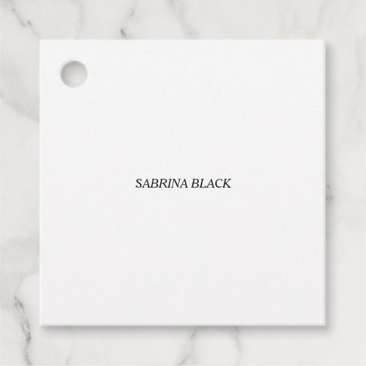 Naam Duidelijk Modern Minimalistisch Eenvoudig Wit Bedankjes Labels (Voorkant)