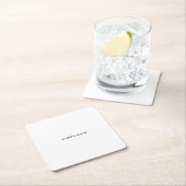 Naam Duidelijk Modern Minimalistisch Eenvoudig Wit Kartonnen Onderzetters (Insitu)