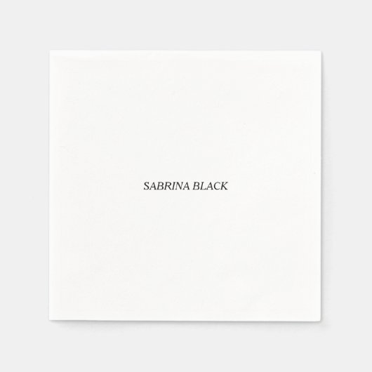 Naam Duidelijk Modern Minimalistisch Eenvoudig Wit Servet (Voorkant)