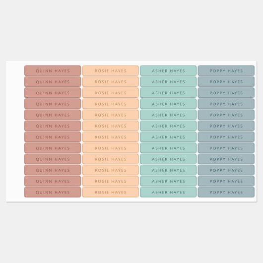 Naam Dusty Boho Labels (Vel)