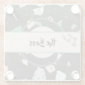 Naam, Earth Tones & Greens Terrazzo Patroon op Glazen Onderzetter (Achterkant)