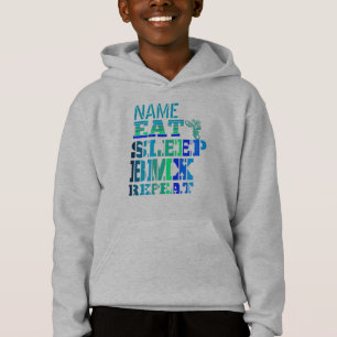 Naam Eat Sleep BMX Herhalen Blauwe Tekstdeelkaart 