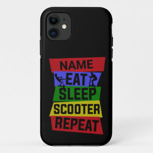 Naam Eat Sleep Scooter herhalen toevoegen Case-Mate iPhone Case
