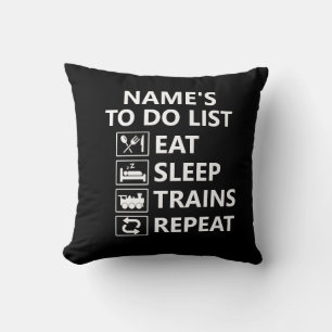 Naam Eat Sleep Train herhalen Steamtrein herhalen Kussen