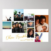 Naam Editable Multi Photo Collage School GOLD Folie Afdrukken (Voorkant)