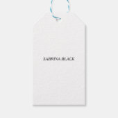 Naam Eenvoudig Modern Minimalistisch Wit Cadeaulabel (Voorkant)