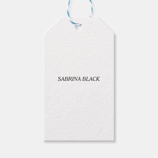 Naam Eenvoudig Modern Minimalistisch Wit Cadeaulabel (Voorkant)