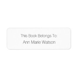 Naam Eenvoudig Zwart Wit Bookplate Label