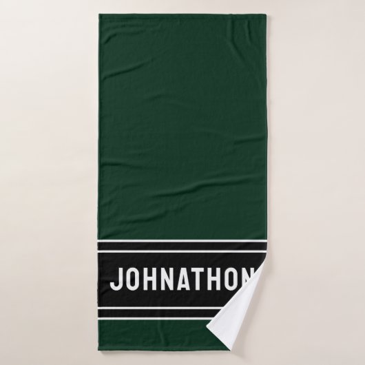 Naam Eenvoudig Zwart Wit Zijn Groen Badhanddoek (Badhanddoek)