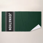 Naam Eenvoudig Zwart Wit Zijn Groen Badhanddoek (Badhanddoek)