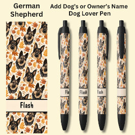 Naam eigenaar of hond toevoegen, Duitse herder Zwarte Inkt Pen