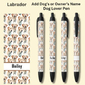 Naam eigenaar of hond toevoegen, Labrador Zwarte Inkt Pen