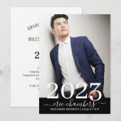 Naam Elegant Afstuderen Foto Script Kaart (Voorkant / Achterkant)