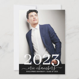 Naam Elegant Afstuderen Foto Script Kaart