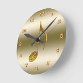 Naam elegant Gold Music Note toevoegen | Voor muzi Ronde Klok (Hoek)
