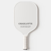 Naam Elegant Minimaal Wit Pickleball Paddle (Achterkant)