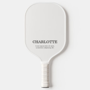 Naam Elegant Minimaal Wit Pickleball Paddle