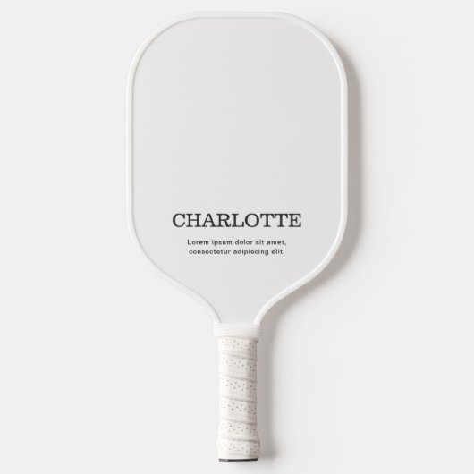 Naam Elegant Minimaal Wit Pickleball Paddle (Voorkant)
