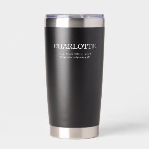 Naam Elegant Minimaal Zwart Geïsoleerde Drinkbeker