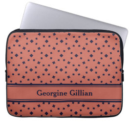 Naam Elegant Oud roos Donkerblauw Laptop Sleeve