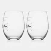 Naam Elegant paar Datum Jubileum Keepsake Wijnglas Zonder Voet (Links)