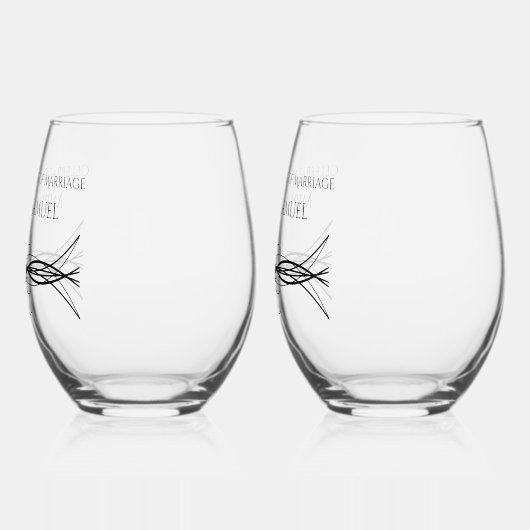 Naam Elegant paar Datum Jubileum Keepsake Wijnglas Zonder Voet (Links)