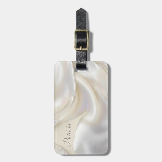 Naam Elegante Moeder van Parel Textuur Bagagelabel (Voorkant verticaal)