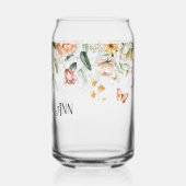 Naam, Elegante Waterverf Roze Blush Bloemdruppel Blikvorm Glas (Links)