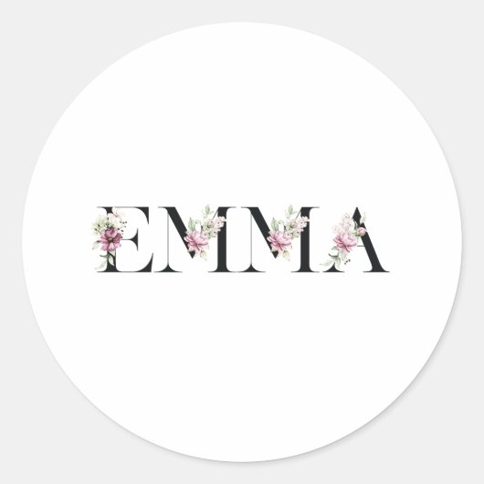 Naam Emma Ronde Sticker (Voorkant)