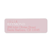 naam en achternaam met huisadres in roze etiket (Voorkant)