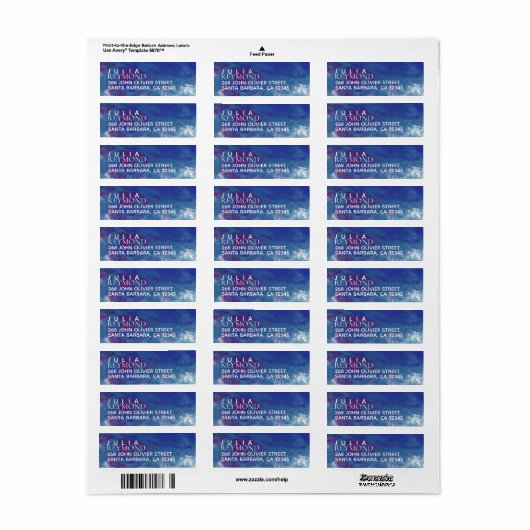 naam en achternaam met thuisadres op blut etiket (Full Sheet)