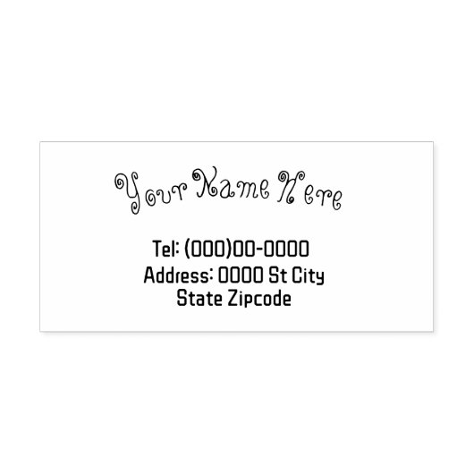 Naam en Adres Aanpasbare Rubberen Stempel (Afrduk)