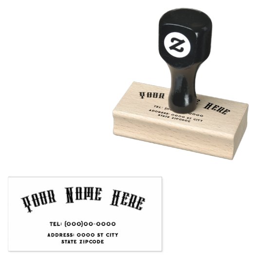 Naam en Adres Aanpasbare Rubberen Stempel (Gestempeld)