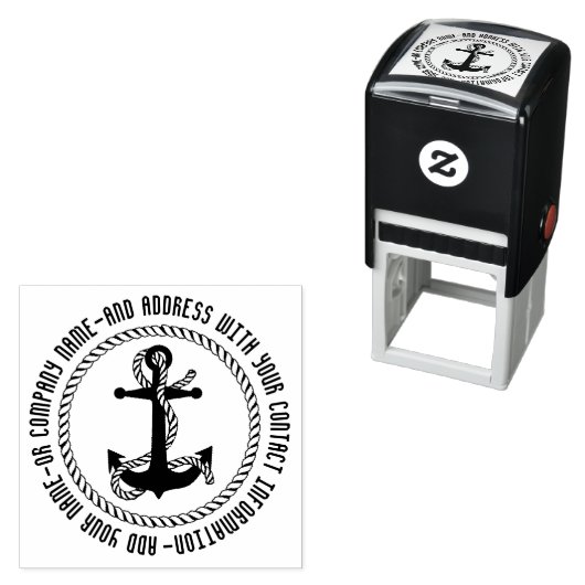 Naam en adres anker en touw zelfinktende stempel (In situ)