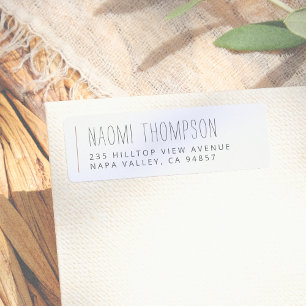 Naam en adres Boho Minimalist Etiket