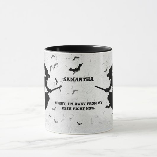 Naam en adres Halloween Witch - zwart en wit Mok (Midden)