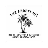 Naam en adres oude familie en handpalmbomen retour  zelfinktende stempel (Design)